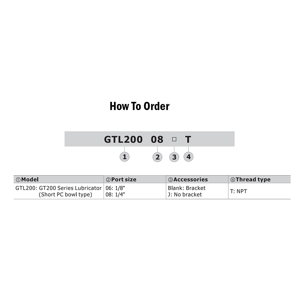 GTL20006T AIRTAC LUBRICATOR<BR>GTL200 SERIES 1/8" NPT